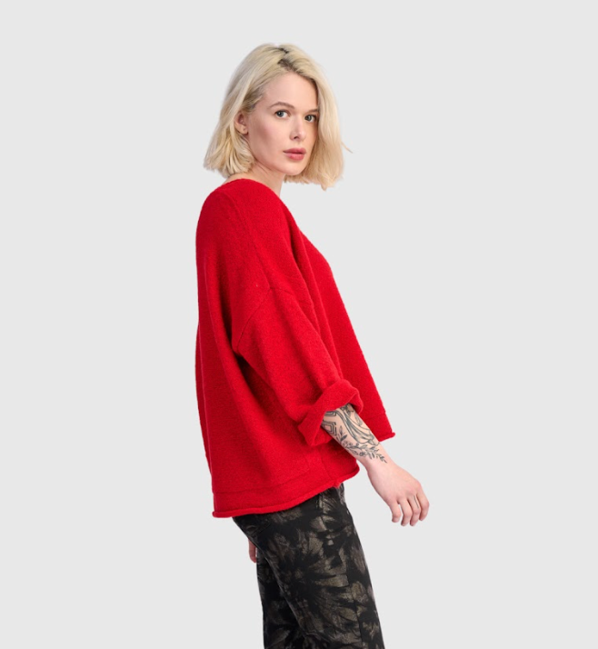 Red V-Neck Sweater