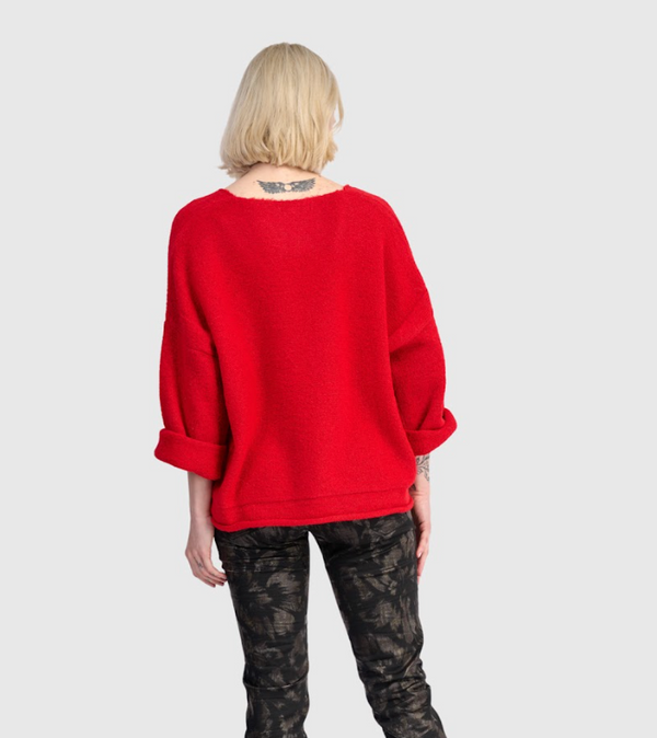 Red V-Neck Sweater