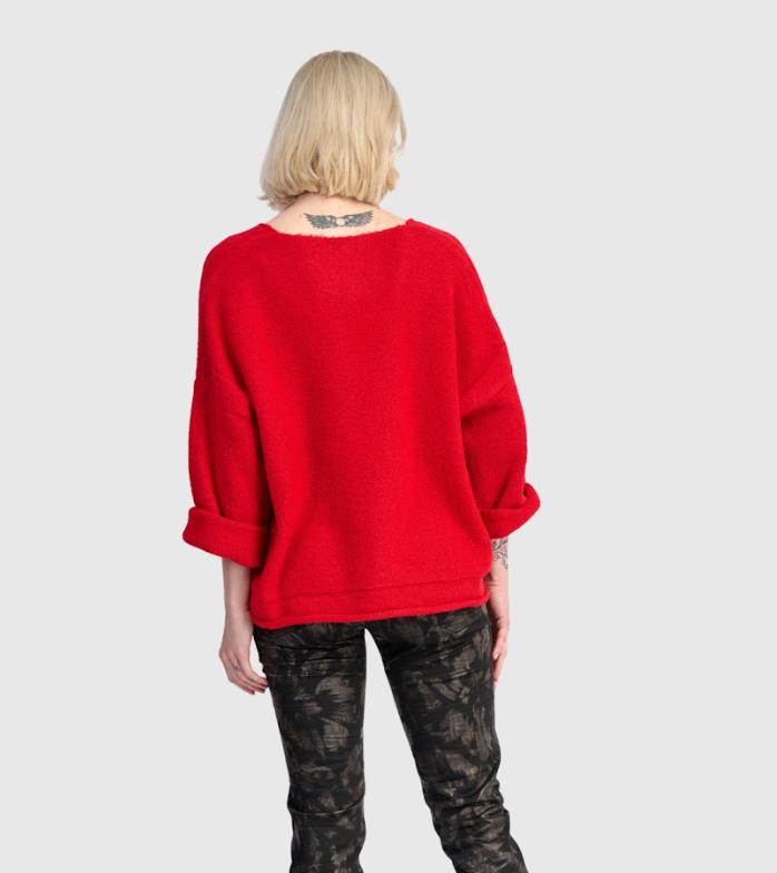 Red V-Neck Sweater