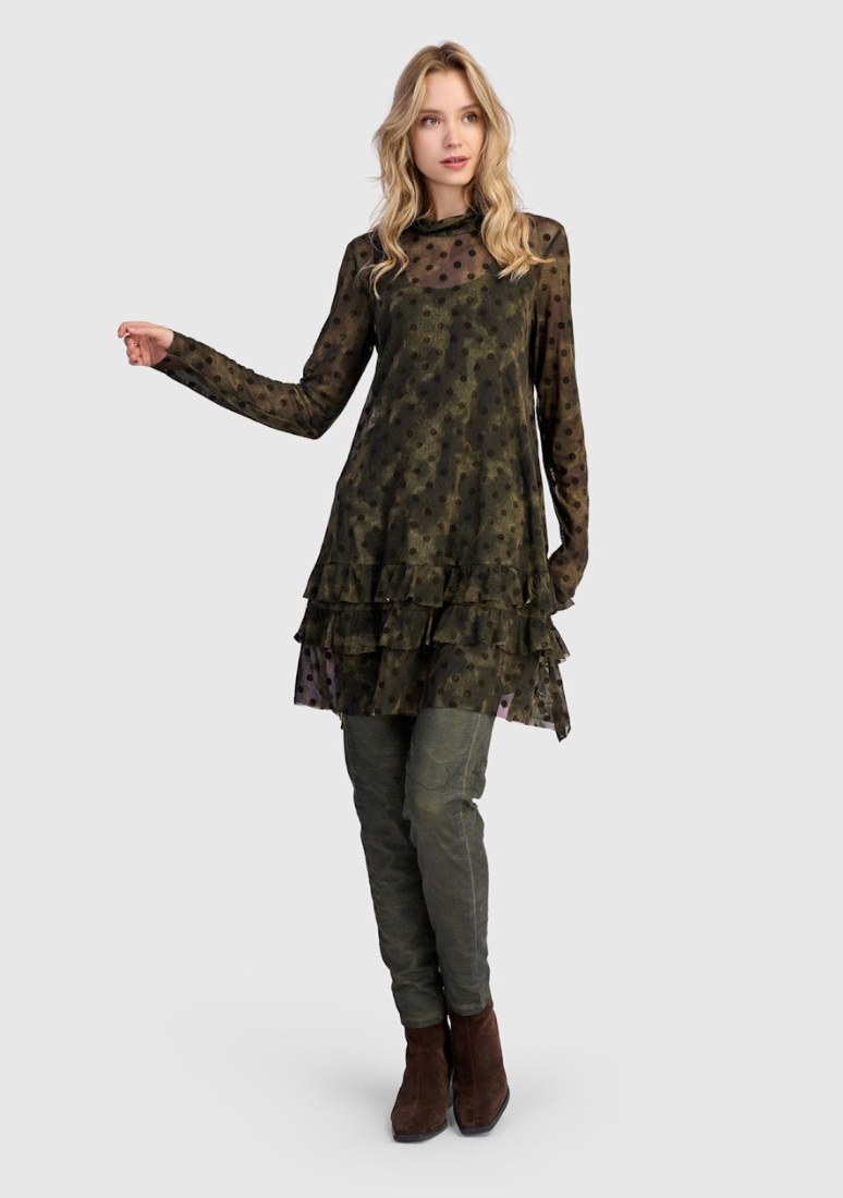 Antique Mesh Ruffle Top