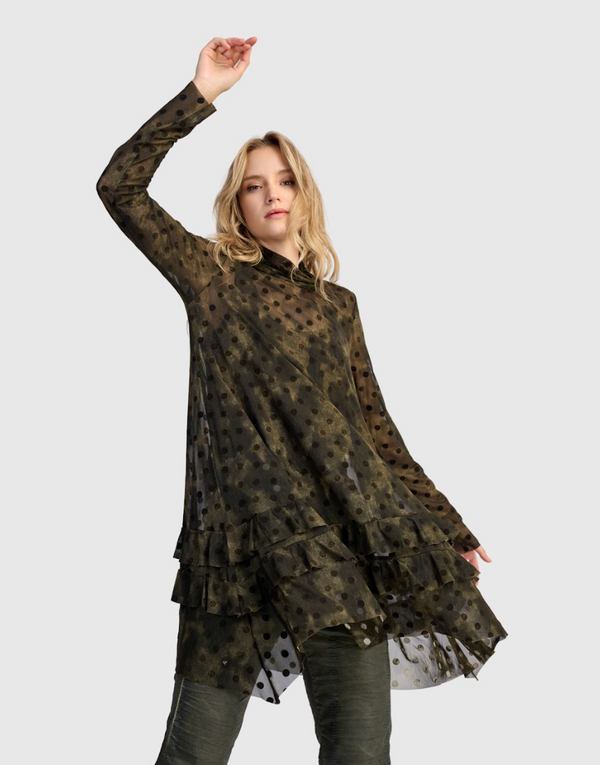 Antique Mesh Ruffle Top