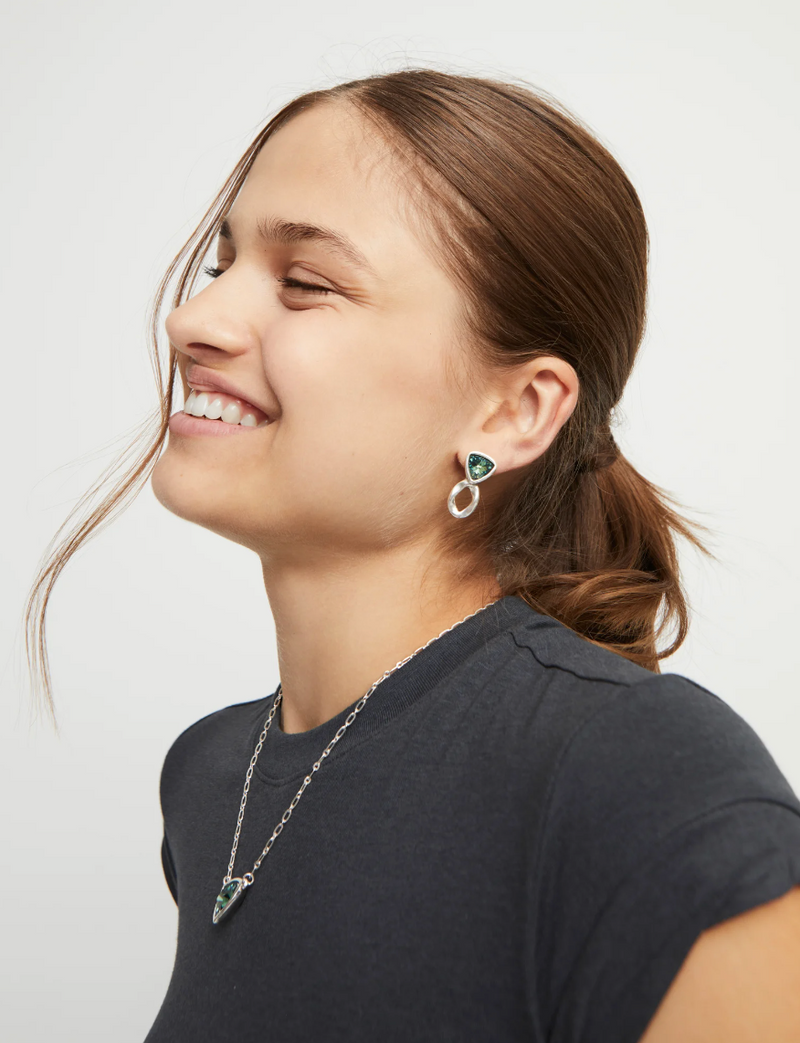 Green Crystal Drop Earring