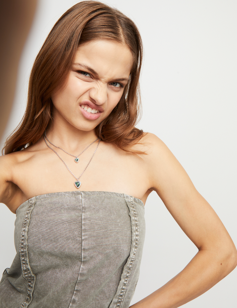 Green Crystal Double Necklace