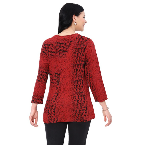 Paula Red V-Neck Top