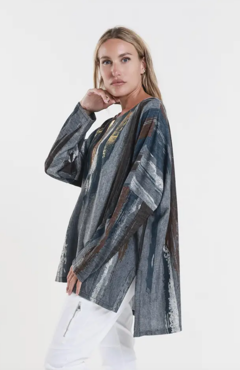 Stripe Long Sleeve Soft Light Sweater