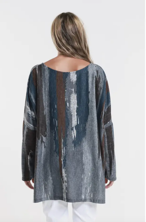 Stripe Long Sleeve Soft Light Sweater