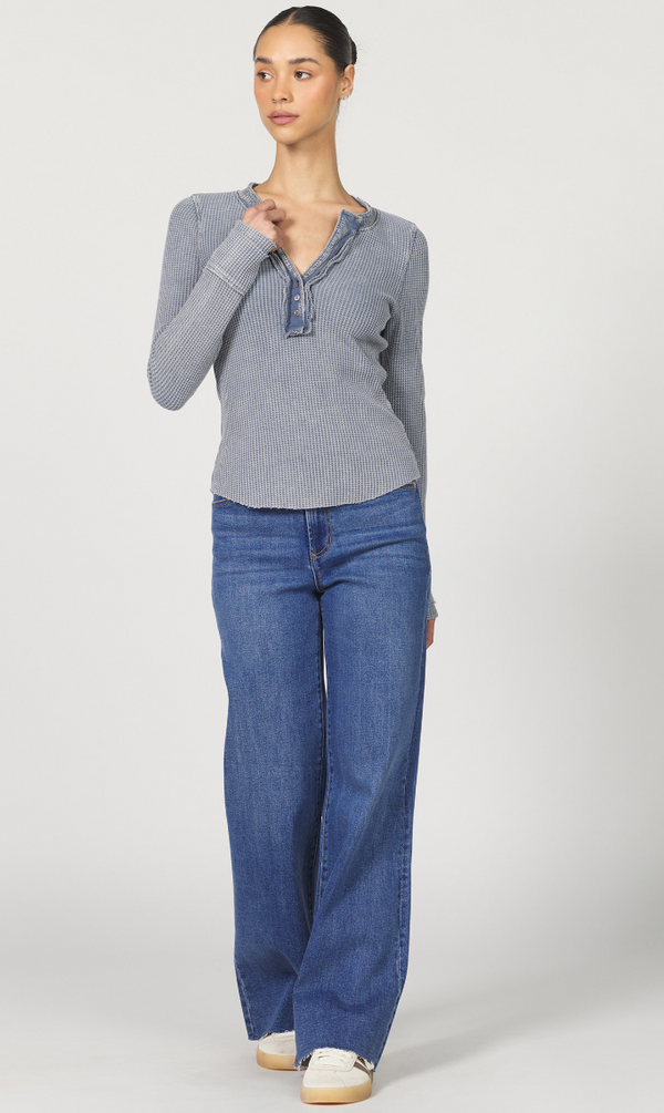 Vintage Indigo Thermal Henley