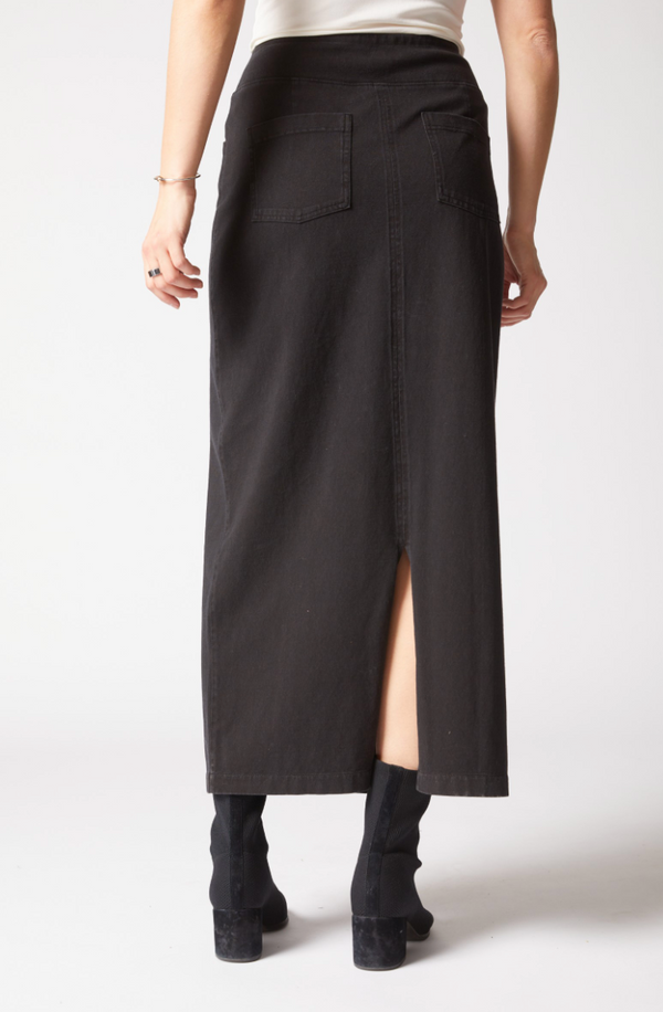 Black Travel Stonewash Skirt