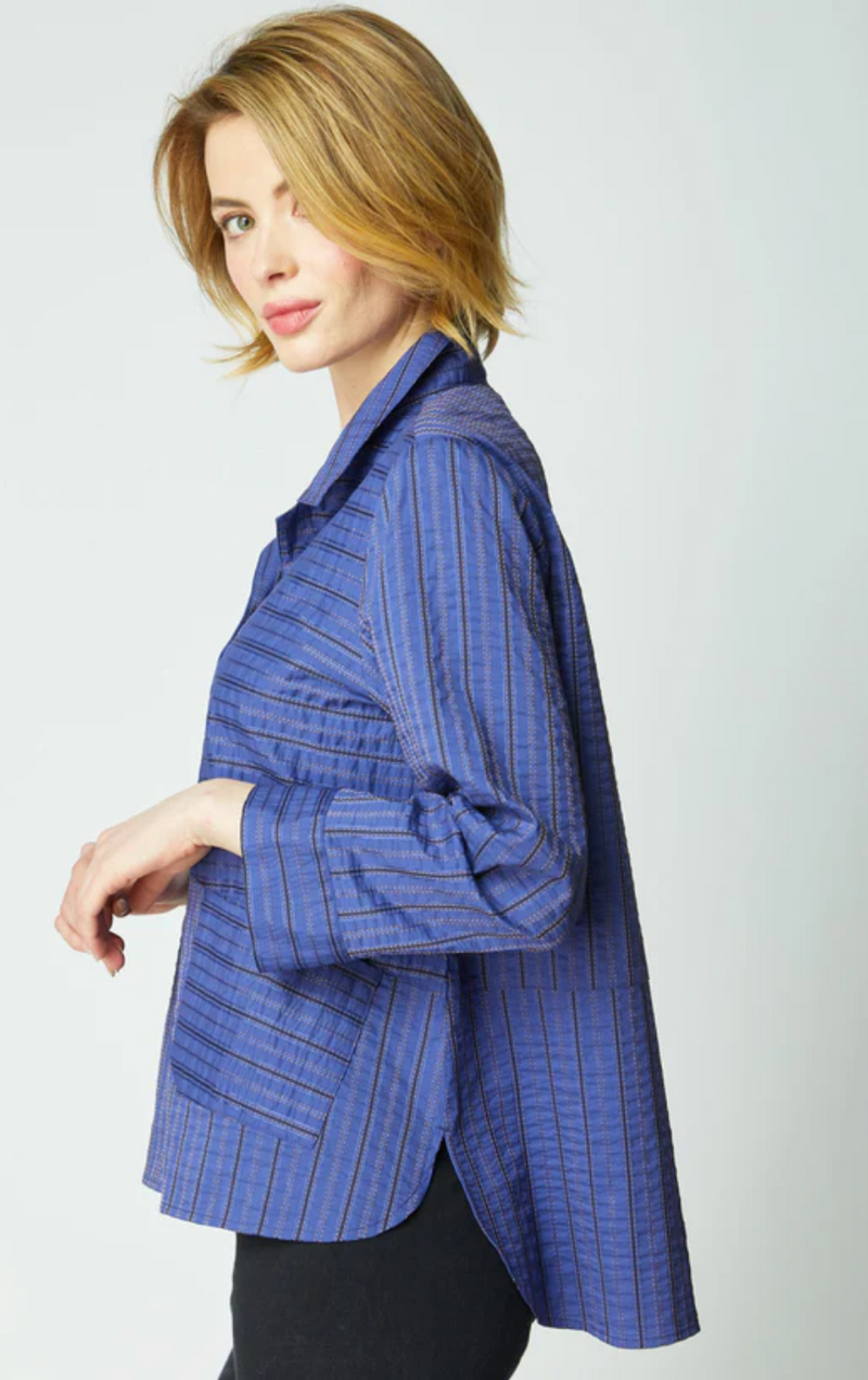 Midnight Stripe Shirt Jacket