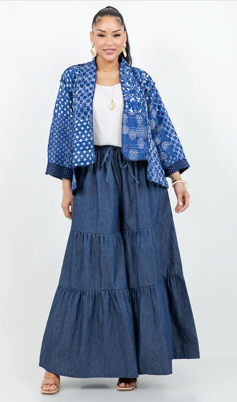 Indigo Patchwork Kimono Jacket