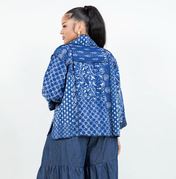 Indigo Patchwork Kimono Jacket