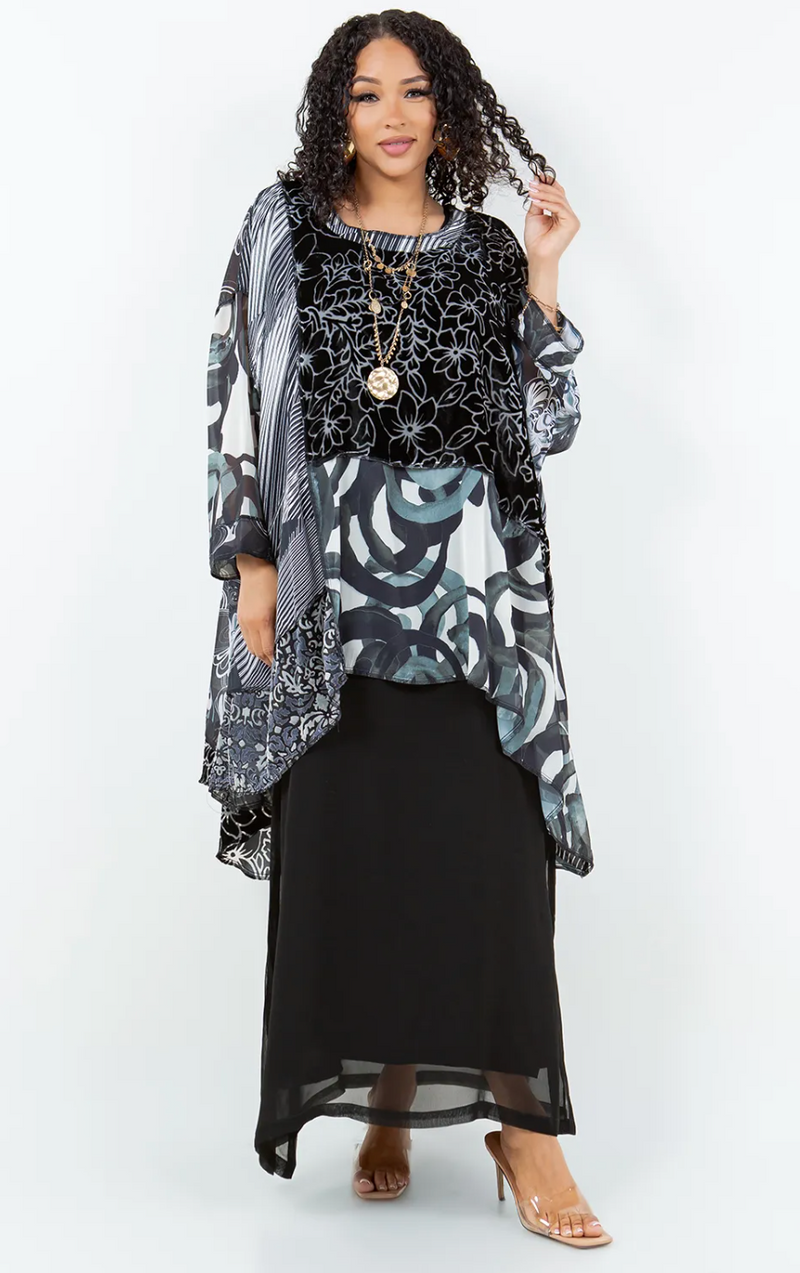 Black & White Whisper Top