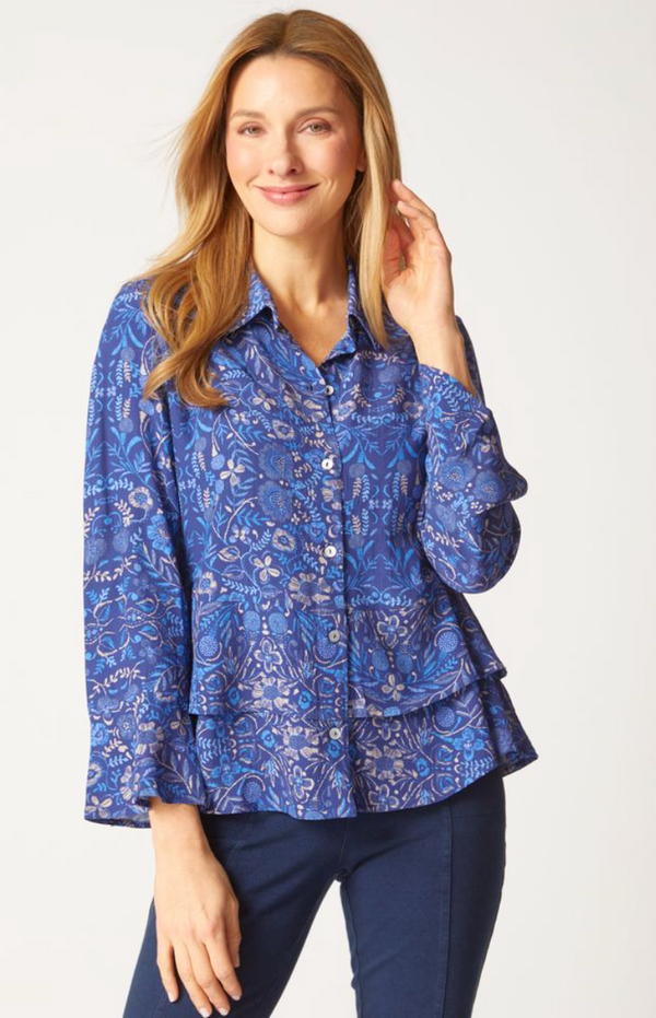 Ink Blue Multi Floral Blouse