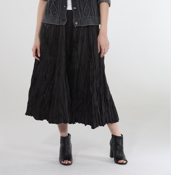 Black Crinkle Skirt