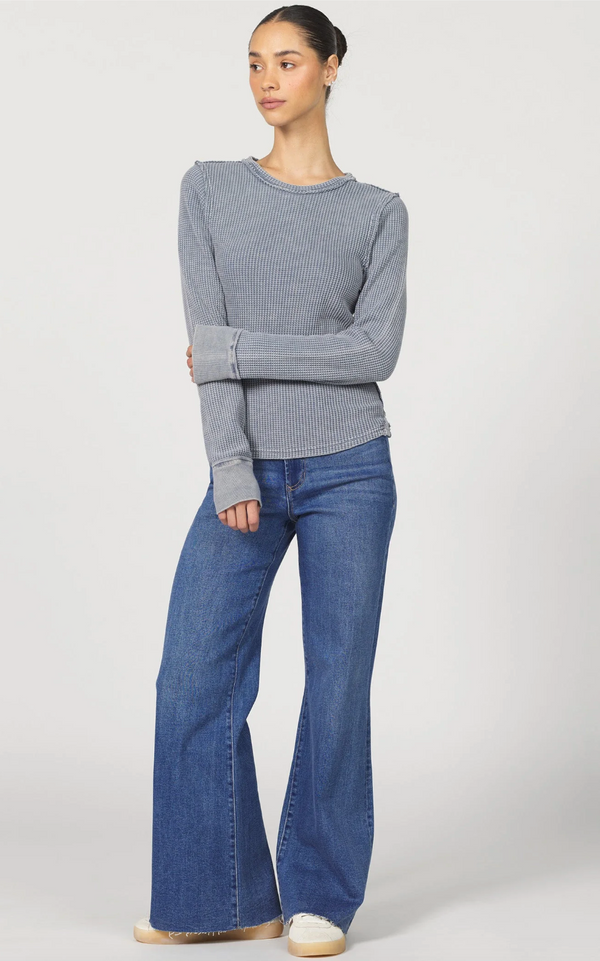 Vintage Indigo Thermal Henley