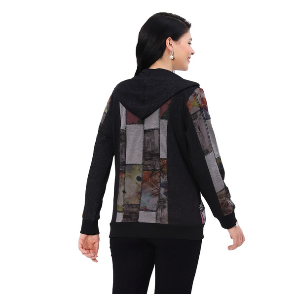 Grey Color Block Zip Jacket