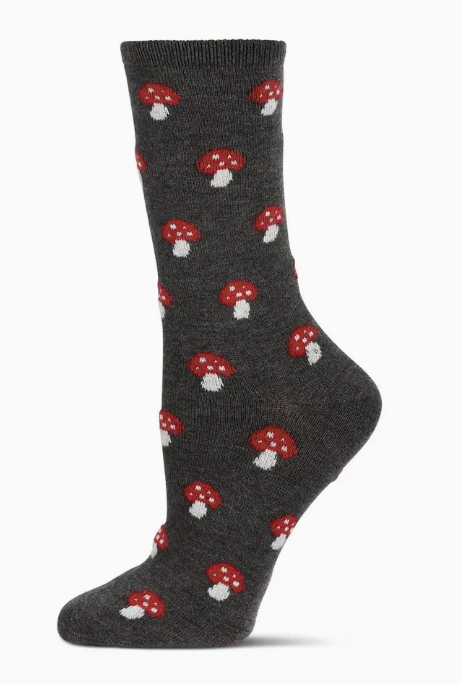 Mushroom Cashmere Crew Socks