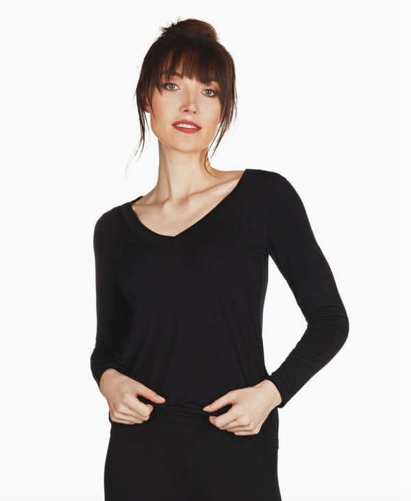 Black Bamboo Relaxed Top