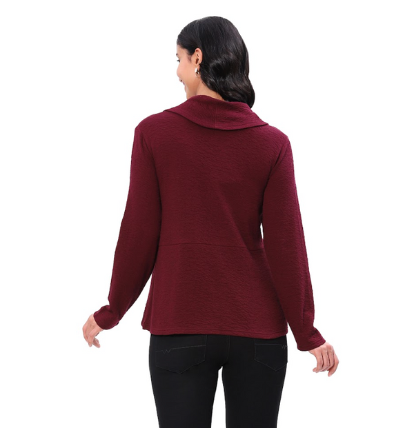 Wine Cowl Neck Top