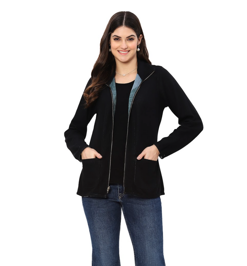 Blue Geo Reversible Zip Jacket