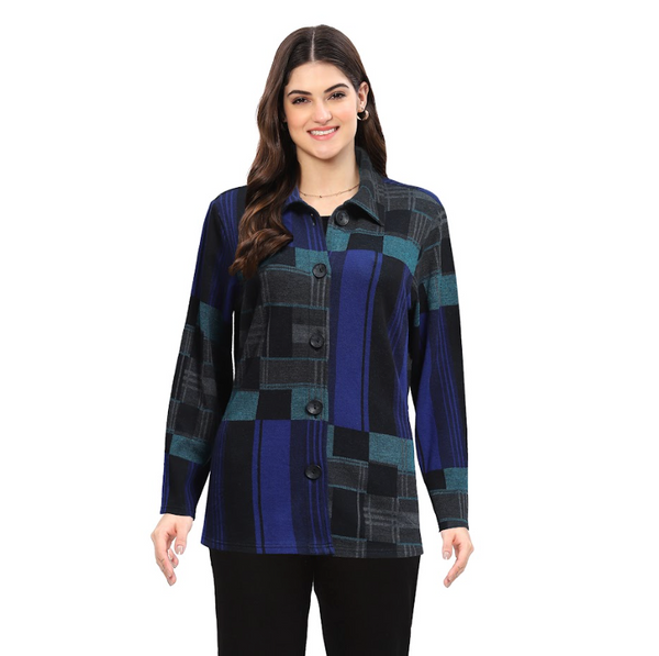 Blue Block Button Shirt