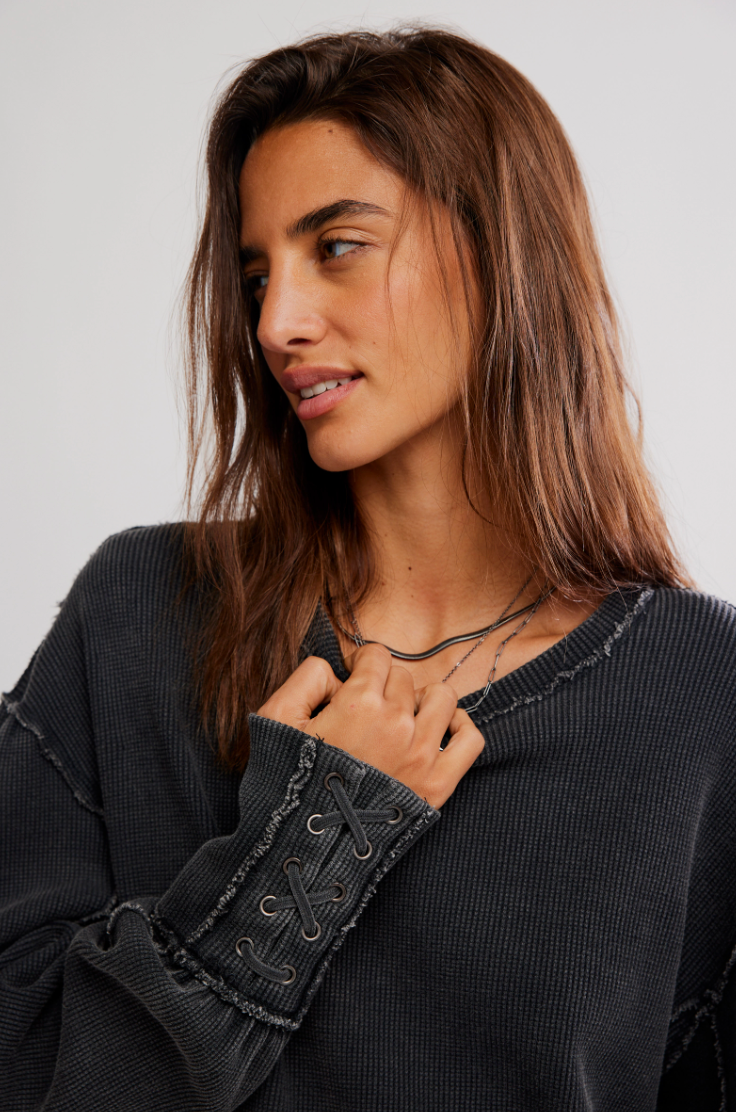 Black Lapis Cuff Pullover
