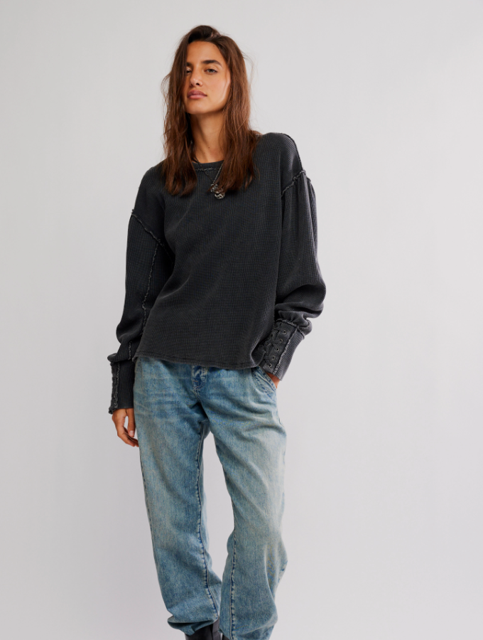 Black Lapis Cuff Pullover