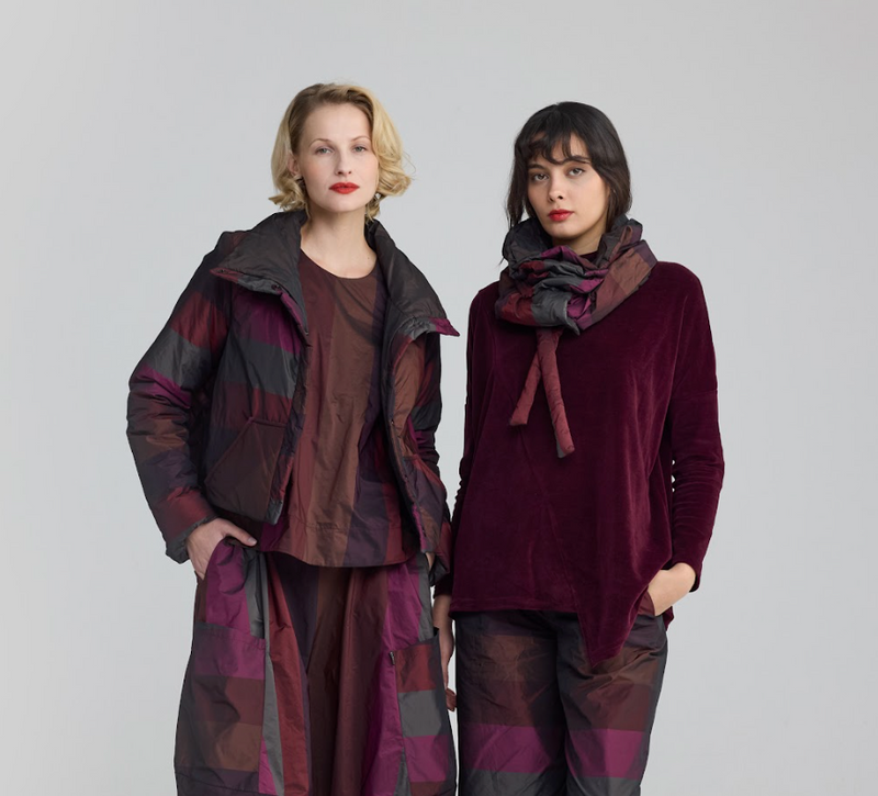 Dark Scarlet Crop Puffer Jacket