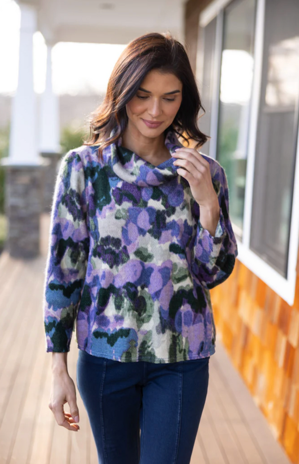 Aspen Brushstroke Cowl Top