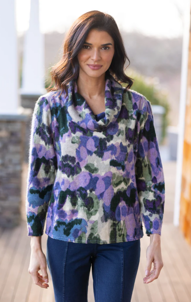 Aspen Brushstroke Cowl Top