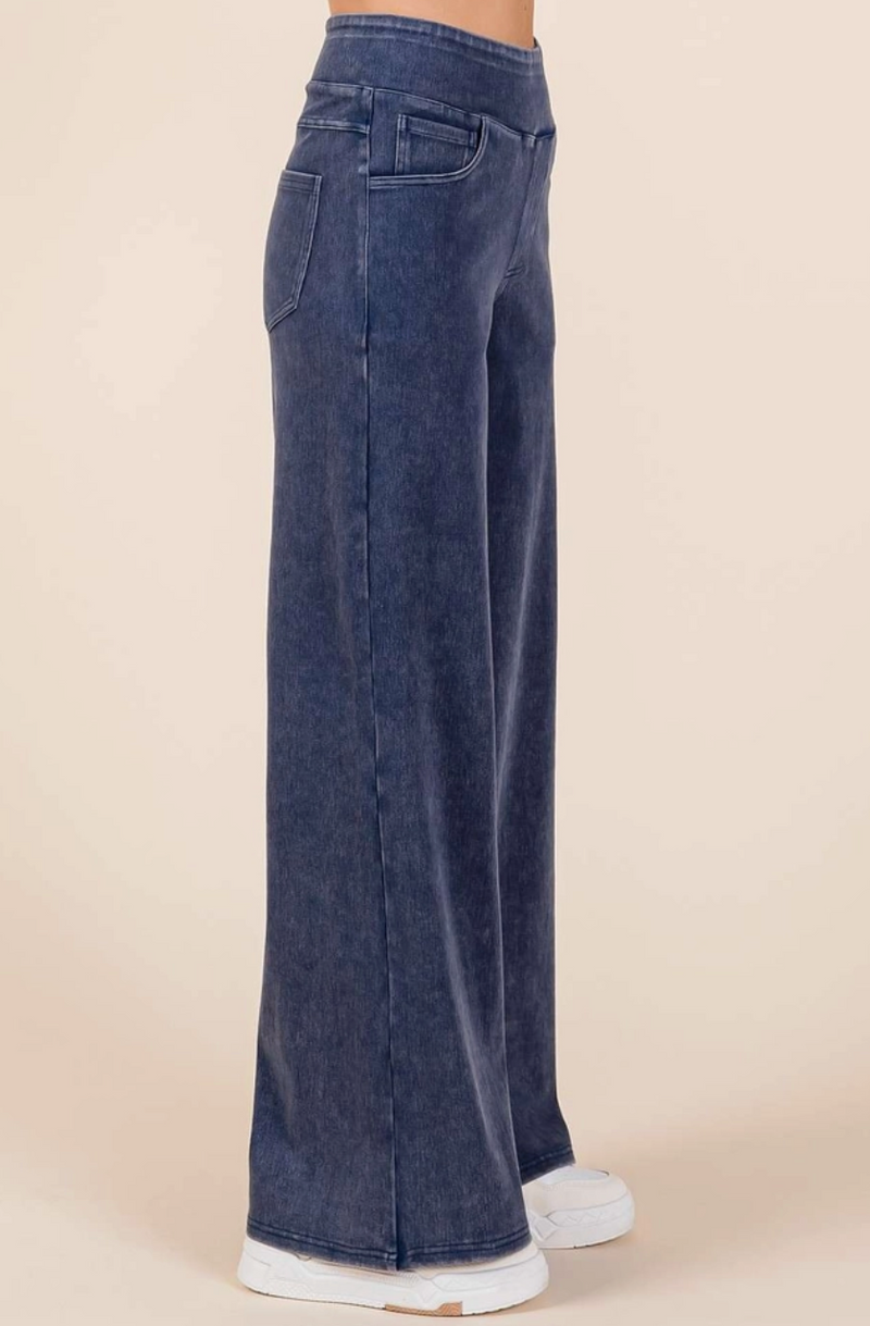 Denim Pocket Wide Leg Pant