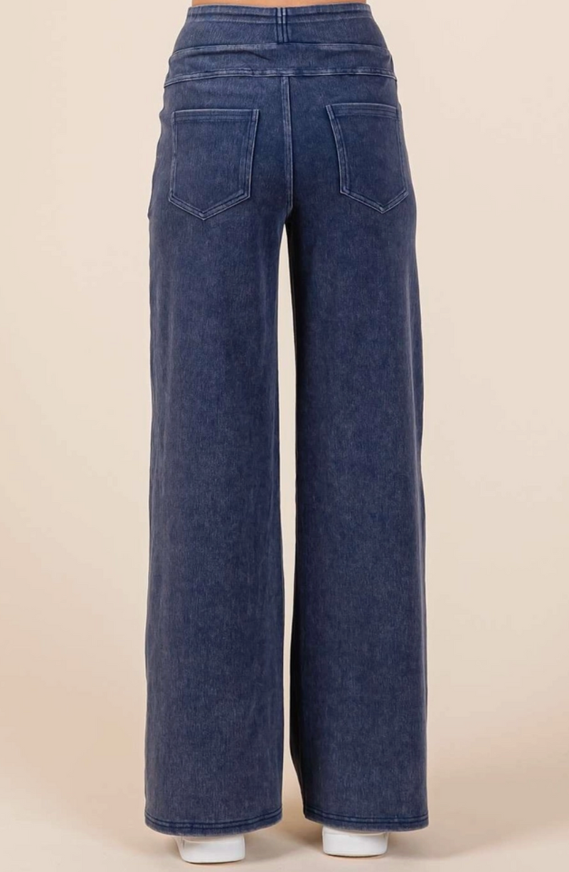 Denim Pocket Wide Leg Pant