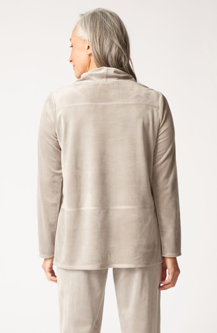 Latte Velvet Top Cowl Neck Top