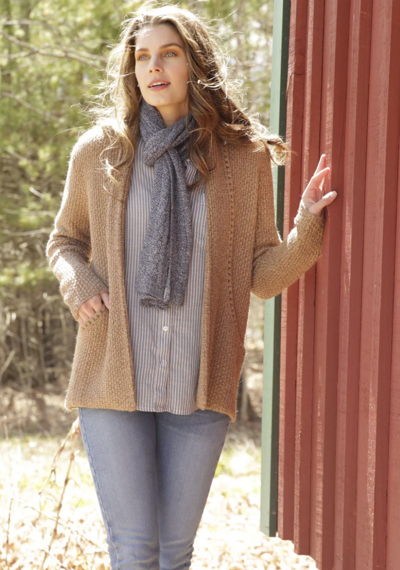Camel Open Alpaca Cardigan