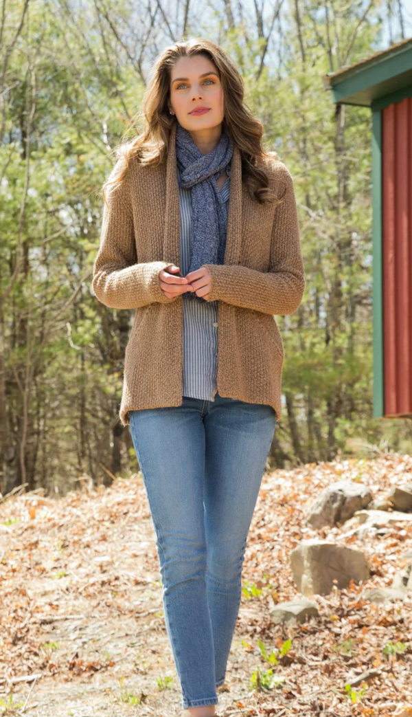 Camel Open Alpaca Cardigan