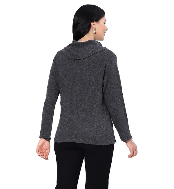 Charcoal Cowl Neck Top