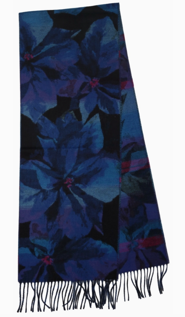 Blue Poinsettia Scarf