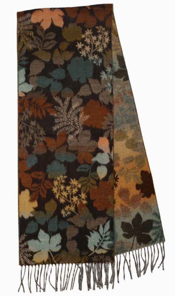 Brown Autumn Leaves Scarf