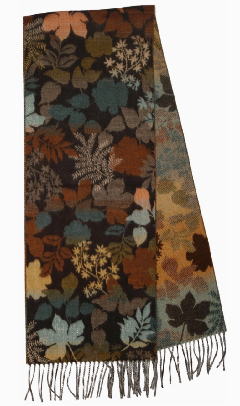 Brown Autumn Leaves Scarf