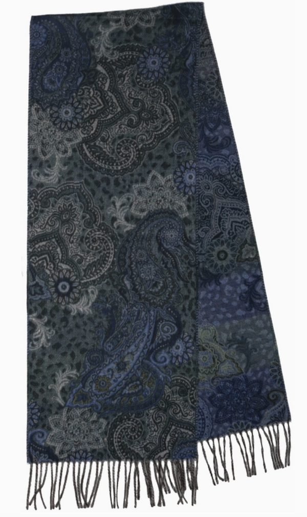 Royal Blue Paisley Cashmink Scarf