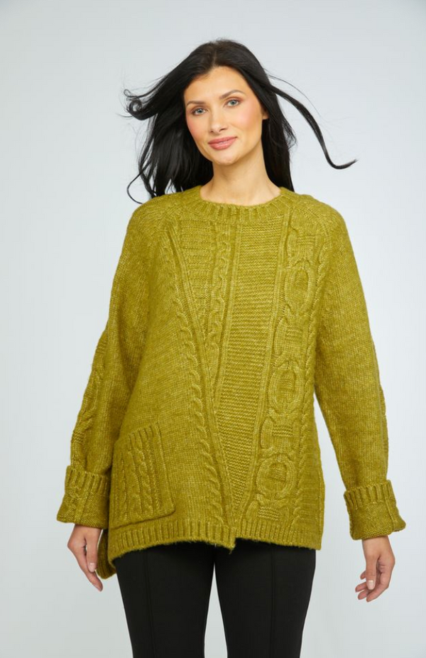 Moss Cable Knit Sweater