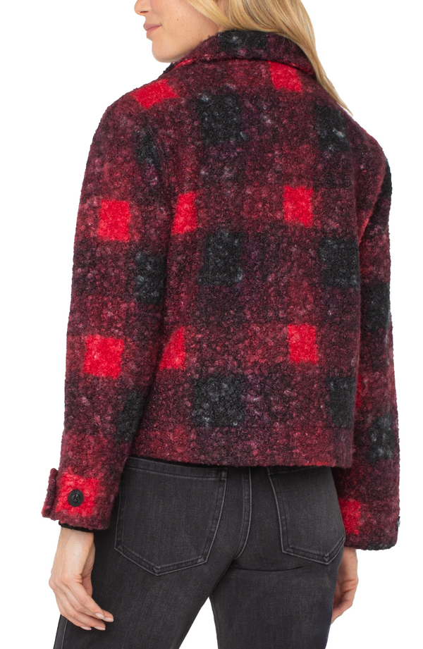 Red Button Front Boxy Shacket