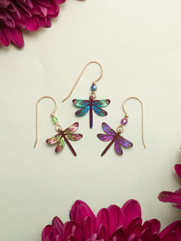 Green Envy ragonfly Earring
