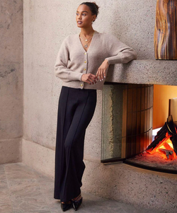 Black Wide Leg Seam Pant