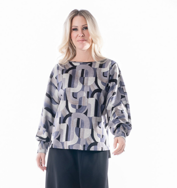 Multi Denim Dolman Top