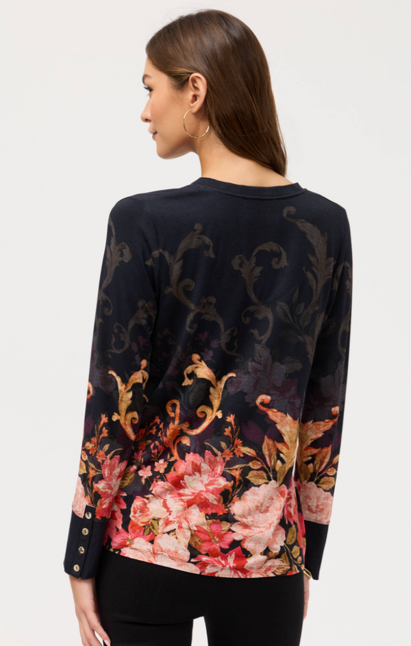 Cheri Floral Henley Top
