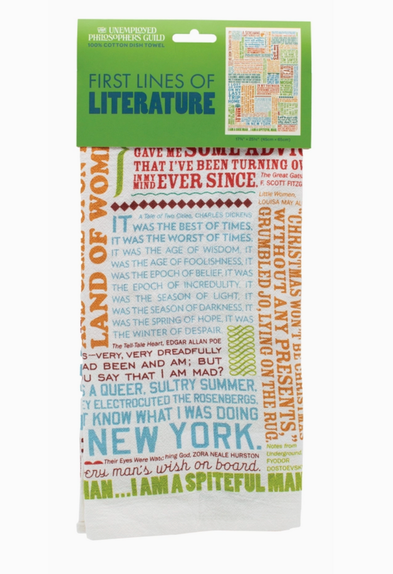First Lines of Literature Dish Towel