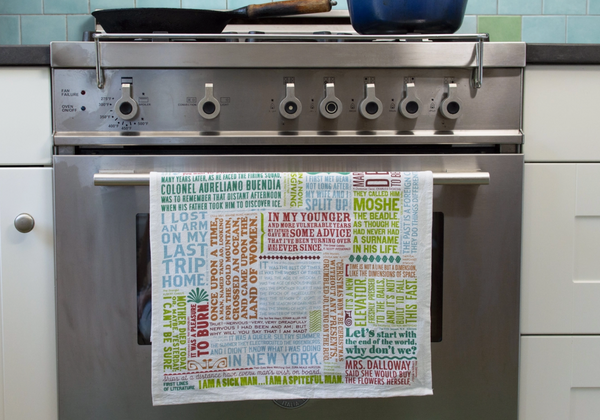 First Lines of Literature Dish Towel