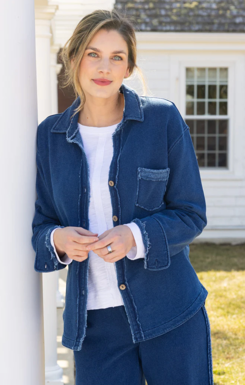 Blue Terry Anywhere Shacket