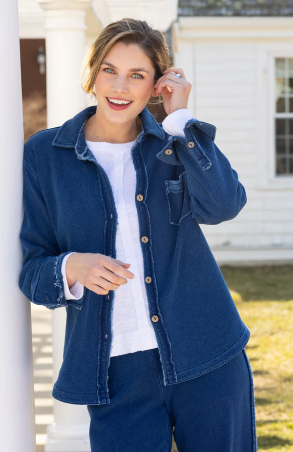 Blue Terry Anywhere Shacket